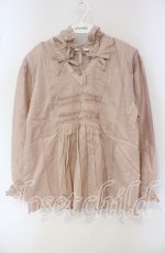 画像1: KANEKO ISAO / タック三角ネックフードプルブラウス  ピンク O-25-10-02-019-EL-BL-IG-ZT529 (1)