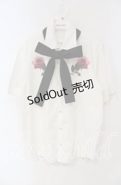 画像1: MILKBOY / ローズリボンシャツ  ホワイト O-25-10-02-028-MB-BL-YM-OS