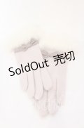 axes femme / プチリボンファー手袋  ピンク O-25-10-03-015-AX-ZA-OW-OS