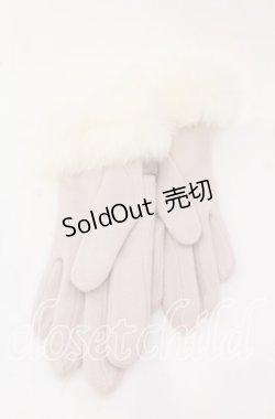 画像2: axes femme / プチリボンファー手袋  ピンク O-25-10-03-015-AX-ZA-OW-OS