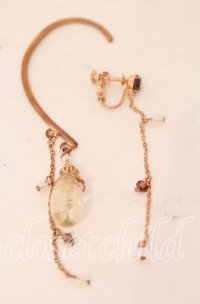 axes femme / フラワー封入イヤーフック  ピンクゴールド O-25-10-03-016-AX-AC-OW-ZT432-F003