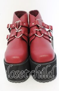 Ank Rouge / ハートバックルブーツ L ワイン O-25-10-03-023-CA-SH-OW-ZT335