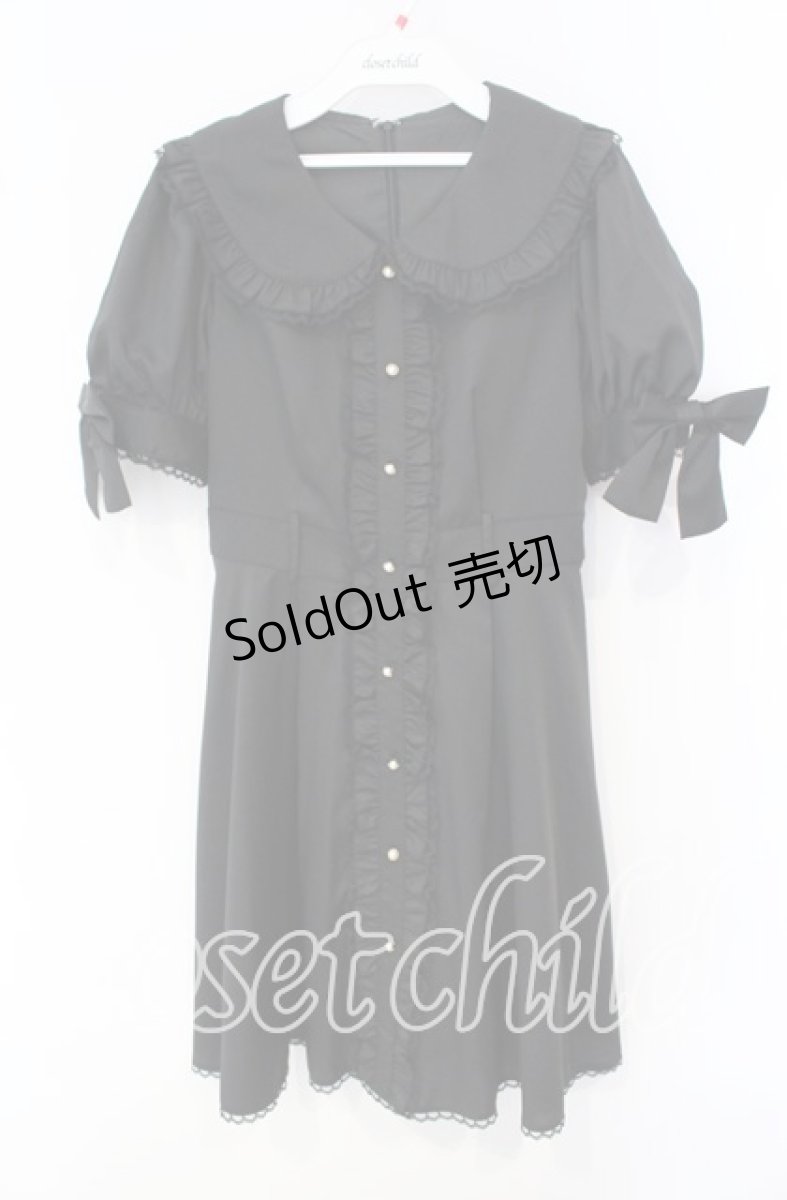 画像1: 【SALE】Honey Cinnamon / パールバックル丸襟ワンピース【ベルト欠品】 F クロ O-25-10-04-036-LO-OP-OW-ZT373 (1)