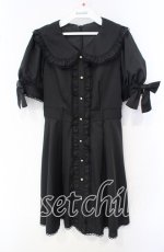 画像1: 【SALE】Honey Cinnamon / パールバックル丸襟ワンピース【ベルト欠品】 F クロ O-25-10-04-036-LO-OP-OW-ZT373 (1)