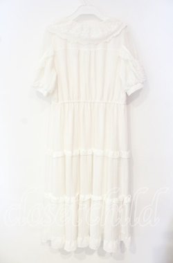 画像3: axes femme POETIQUE / リボン付ドーリーロングワンピース  オフ O-25-10-04-037-AX-OP-IG-OS