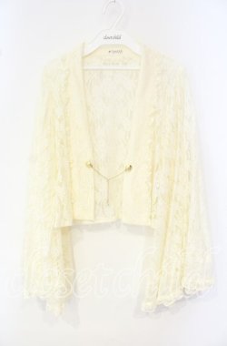 画像1: axes femme / チェーン付き総レースボレロ  オフ O-25-10-04-039-AX-TO-IG-OS