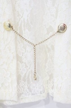 画像2: axes femme / チェーン付き総レースボレロ  オフ O-25-10-04-039-AX-TO-IG-OS