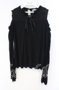 axes femme POETIQUE / レースアップ肩開きプルオーバー  クロ O-25-10-04-041-AX-TO-IG-OS