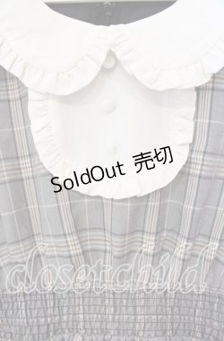 画像2: Ank Rouge / チェックフリル襟長袖ワンピース M グレー O-25-10-04-049-CA-OP-OW-OS