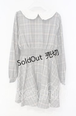 画像3: Ank Rouge / チェックフリル襟長袖ワンピース M グレー O-25-10-04-049-CA-OP-OW-OS