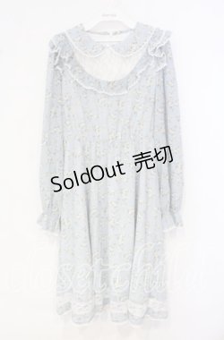 画像1: Honey Cinnamon / レース切替花柄ワンピース F ブルー O-25-10-04-050-LO-OP-OW-OS