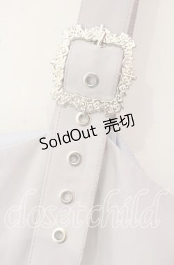 画像2: DearMyLoveRose / オーナメントバックルジャンスカワンピース 3L ブルーグレー O-25-10-04-061-EL-OP-OW-OS