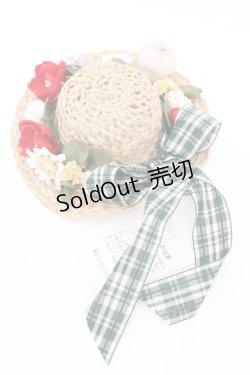 画像1: PINK HOUSE / 帽子とフラワーコサージュブローチ  ナチュラル×マルチ O-25-10-04-1052-LO-ZA-IG-OS