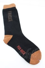 PINK HOUSE / ロゴソックス  クロ×ブラウン O-25-10-04-1054-LO-ZA-IG-ZT-K015