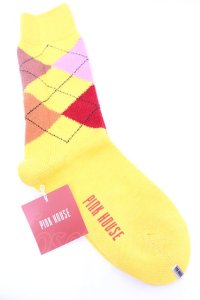 PINK HOUSE / アーガイルソックス  イエロー O-25-10-04-1058-LO-ZA-IG-ZT-K015