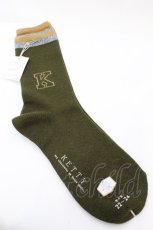 画像1: 【SALE】KETTY / Kロゴソックス 22~24cm グリーン O-25-10-04-1065-EL-ZA-IG-ZTK015 (1)