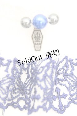 画像1: Moi-meme-Moitie / Butterfly and Crossレースチョーカー  ホワイト×ブルー O-25-10-04-1009-MO-AC-OW-ZT434-F004