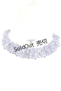 画像2: Moi-meme-Moitie / Butterfly and Crossレースチョーカー  ホワイト×ブルー O-25-10-04-1009-MO-AC-OW-ZT434-F004