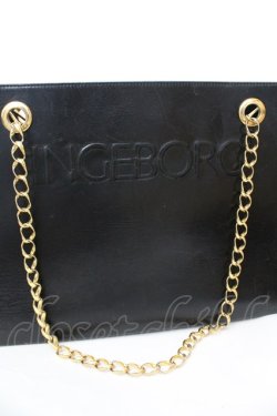 画像2: INGEBORG / ロゴ使いレザーショルダーバッグ  クロ O-25-10-04-1015-LO-BG-OW-OS