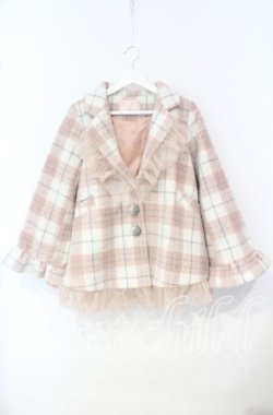 画像1: Swankiss / HS check collar C/T　コート F ピンク O-25-10-04-074-CA-CO-OW-OS