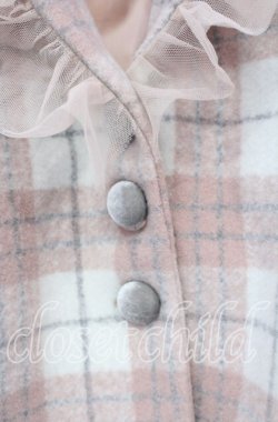 画像3: Swankiss / HS check collar C/T　コート F ピンク O-25-10-04-074-CA-CO-OW-OS