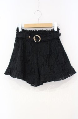 画像1: Rojita / リングバックルレースショートパンツ  クロ O-25-10-04-079-LO-TO-IG-OS