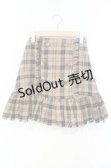 evelyn / 裾フリンジチェックスカート ブラウン系 O-25-10-04-090-LO-SK-OW-ZT373