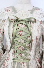 画像2: metamorphose / アンティークブーケ姫袖ワンピース 1 グラスグリーン O-25-10-04-092-ME-OP-OW-OS (2)