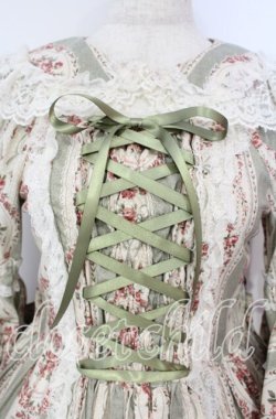 画像2: metamorphose / アンティークブーケ姫袖ワンピース 1 グラスグリーン O-25-10-04-092-ME-OP-OW-OS