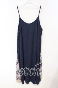 gouk / サイド和柄切り替えキャミワンピース  ネイビー O-25-10-04-099-GO-OP-OW-ZS