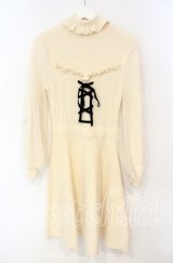 Ank Rouge / チュール切り替えニットワンピース  アイボリー O-25-10-04-010-CA-OP-IG-ZT062