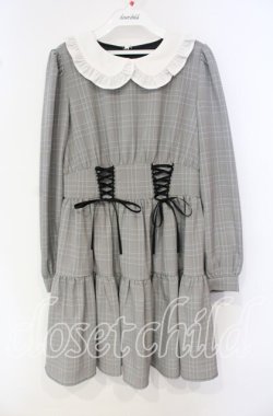 画像1: Ank Rouge / ウエストスピンドルワンピース  グレー O-25-10-04-011-CA-OP-IG-OS