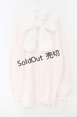 画像1: Ank Rouge / ボウタイスウェットワンピース  ピンク O-25-10-04-012-CA-OP-IG-OS