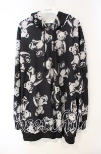 Drug Honey / スケルトンテディプルパーカー  ブラック×グレー O-25-10-04-017-PU-TO-IG-ZY