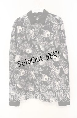 画像1: Drug Honey / 臓器花園総柄シャツ  ブラック O-25-10-04-018-PU-BL-IG-OS