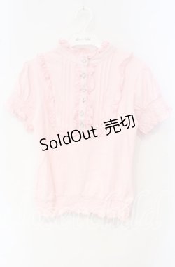 画像1: TRALALA / ブラウス風カットソー  ピンク O-25-10-04-027-LO-TO-OW-OS