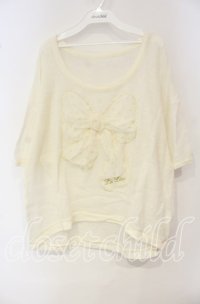 LIZ LISA / BIGリボンモチーフニットトップス 0 オフシロ O-25-10-04-030-LO-TO-OW-ZT9