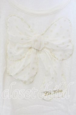 画像2: LIZ LISA / BIGリボンモチーフニットトップス 0 オフシロ O-25-10-04-030-LO-TO-OW-OS