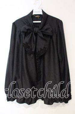 画像1: Enchantlic Enchantilly / ノーブルリボンタイブラウス  クロ O-25-10-06-029-LO-BL-OW-OS