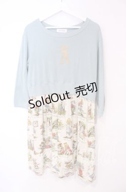 画像1: Jane Marple / ALICE トロンプルイユワンピース M ミント×アイボリー O-25-10-06-034-JM-OP-IG-OS