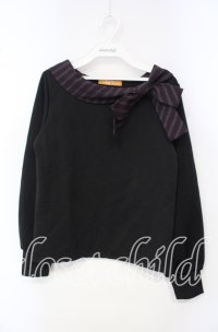 Fi.n.t / レジメンタルリボントップス  クロ×ワイン O-25-10-06-036-CA-TO-IG-ZT015