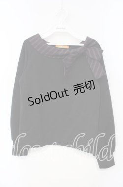 画像1: 【SALE】Fi.n.t / レジメンタルリボントップス  クロ×ワイン O-25-10-06-036-CA-TO-IG-ZT015