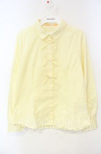 Fi.n.t / 丸襟3つリボンブラウス  イエロー O-25-10-06-040-CA-BL-IG-ZT513