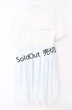 画像3: Kutku Planet / ねこptセーラーワンピース S サックス×シロ O-25-10-06-041-LO-OP-OW-OS