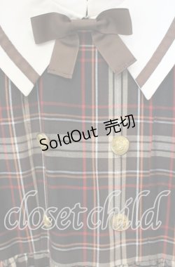 画像2: DearMyLove / 魔法学園ビッグ襟チェック柄長袖ミニワンピース M ブラウン O-25-10-06-048-EL-OP-OW-ZT380