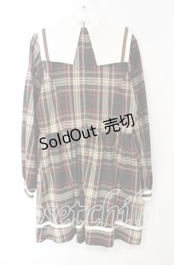 画像3: DearMyLove / 魔法学園ビッグ襟チェック柄長袖ミニワンピース M ブラウン O-25-10-06-048-EL-OP-OW-ZT380