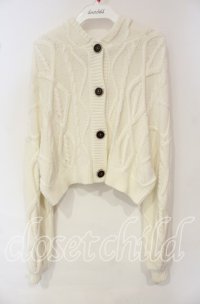 evelyn / フード付きニットカーディガン F シロ O-25-10-06-052-LO-TO-OW-OS