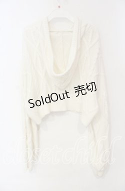 画像3: 【SALE】evelyn / フード付きニットカーディガン F シロ O-25-10-06-052-LO-TO-OW-ZT524