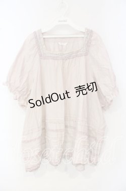 画像1: PINK HOUSE / スクエアフリル段々プルブラウス【お直しあり】  ピンク O-25-10-06-058-LO-BL-IG-OS