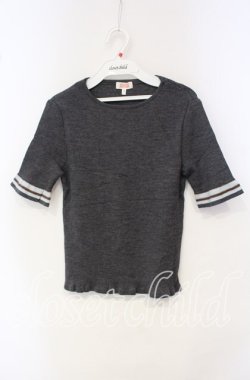 画像1: TOMATSU / 共布フリルニット 38 グレー O-25-10-06-061-LO-TO-IG-ZT379